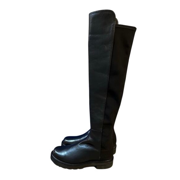 Stuart Weitzman Black 5050 Lift Over The Knee Boot Size 7.5 Leather Platform New - Picture 9 of 15